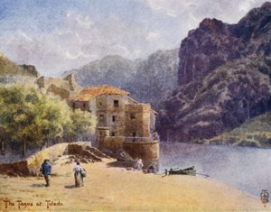 Norte de España: Toledo, La Garganta del Tajo (litografía en color)