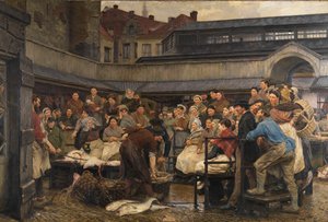 La antigua lonja de Amberes en 1882 (óleo sobre lienzo) de Edgard Farasyn