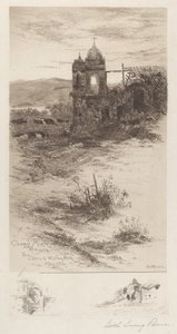 Misión Carmel antes de la restauración de Edith Loring Peirce Getchell, after William Keith