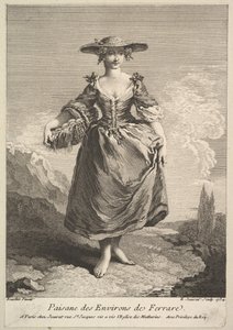 Mujer Campesina de Alrededor de Ferrara, 1734 de Edme Jeaurat