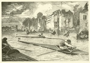 Carrera de remo en el Támesis en Chelsea de Edmond (after) Morin