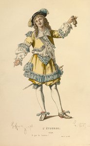 Traje para el papel de Lelie, hacia 1868 (grabado) de Edmond Aime Florentin Geffroy