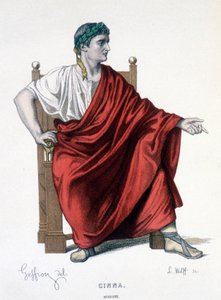 El personaje de Augusto en la tragedia Cinna (o la clemencia de Augusto) - Teatro completo: (Compendio de obras de Corneille) dibujo de Geffroy, grabado por L. Wolff - ed. Laplace, Sanchez y Cie, París 1884 de Edmond Aime Florentin Geffroy