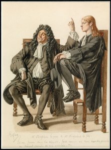 Retrato de Monsieur Diafoirus pere et fils, c.1870 (acuarela) de Edmond Aime Florentin Geffroy