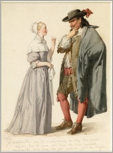 Retrato de Agnes y Arnolphe, c.1870 (acuarela) de Edmond Aime Florentin Geffroy