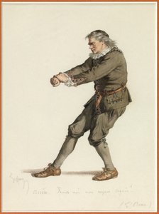 Retrato de Harpagon, c.1870 (acuarela) de Edmond Aime Florentin Geffroy