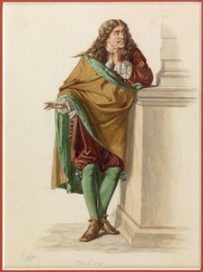Retrato de Moliere, c.1870 (acuarela) de Edmond Aime Florentin Geffroy