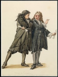 Retrato de Vadius y Trissotin, c.1870 (acuarela) de Edmond Aime Florentin Geffroy