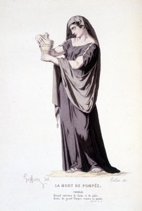 El personaje de Cornelie en la obra de teatro La muerte de Pompeyo - Teatro completo: (Compendio de obras de Corneille) dibujo de Geffroy, grabado por Colin - ed. Laplace, Sanchez et Cie, París 1884 de Edmond Aime Florentin Geffroy