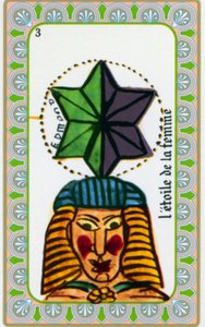 tarot del mago Belline dibujado por Edmond Billaudot c. 1845 y entregado a la clarividente Belline para su reedición: carta de la estrella de la mujer
