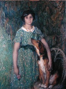 Niña con un perro