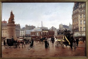 Vista de la Place Clichy en 1896 Pintura de Edmond Grandjean (1844-1908) 1896