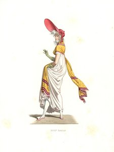 Mujer a la moda Merveilleuse, Francia de Edmond Lechevallier Chevignard