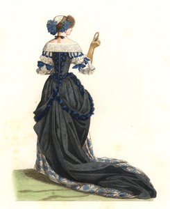 Mujer francesa con vestido de ciudad, nobleza francesa de Edmond Lechevallier Chevignard