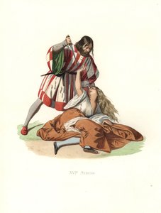 Hombre veneciano matando a su esposa de Edmond Lechevallier Chevignard