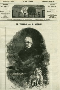 Retrato de Adolphe Thiers (1797-1877), político francés. Portada en “L