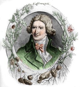 Retrato de Antoine Augustin Parmentier (1737-1813), farmacéutico militar y agrónomo francés. Grabado por Edmond Morin de Edmond Morin