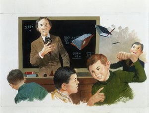 El profesor suplente, de Corazón, de Edmondo De Amicis, dibujo