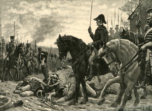 Encuentro de Wellington y Blucher después de la Batalla de Waterloo, 1815 c1890 de Edmund Blair Leighton