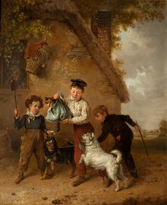 Travesuras (óleo sobre tabla)