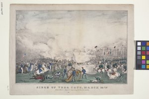 Sitio de Vera Cruz, 25 de marzo (litografía coloreada a mano)