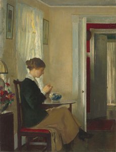 Josephine tejiendo de Edmund Charles Tarbell