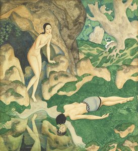 Eco y Narciso (acuarela y gouache sobre papel) de Edmund Dulac