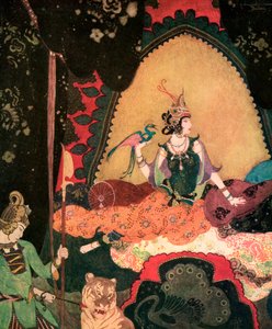 Layla sosteniendo un pájaro, de Edmund Dulac de Edmund Dulac