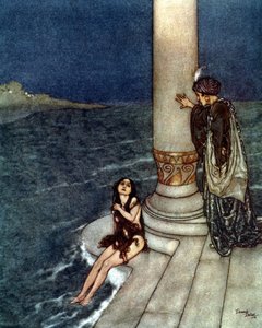 La Sirenita (litografía) de Edmund Dulac