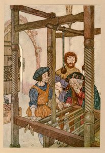 Los tejedores, de "El traje nuevo del emperador de Edmund Dulac