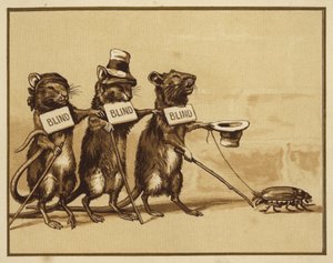 Ilustración para Three Blind Mice (litografía en color)