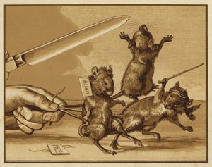 Ilustración para Three Blind Mice (litografía en color)