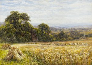 Tiempo de cosecha (acuarela) de Edmund George Warren