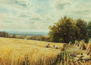 Los cosechadores, 1865 de Edmund George Warren