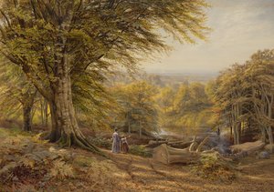 Los carboneros cerca de Weybridge, Surrey, 1870 de Edmund George Warren