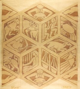 Signos del Zodiaco - Art Deco, abril de 1934 (gouache sobre papel)