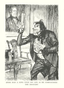 Ilustración para El extraño caso del Dr. Jekyll y el Sr. Hyde de R L Stevenson (litografía) de Edmund Joseph (after) Sullivan