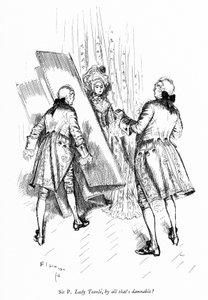 Ilustración para La Escuela del Escándalo de Sheridan de Edmund Joseph (after) Sullivan