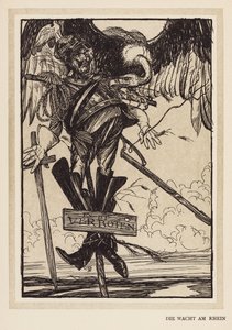 La guirnalda del Kaiser: Die Wacht Am Rhein (litografía) de Edmund Joseph (after) Sullivan