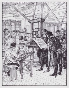 William Caxton en su imprenta de Edmund Joseph (after) Sullivan
