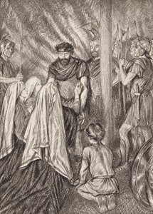 William Shakespeare La Tragedia de Coriolano, Acto V, Escena 3 (litografía) de Edmund Joseph (after) Sullivan