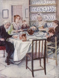Ilustración para El Vicario de Wakefield de Oliver Goldsmith de Edmund Joseph Sullivan