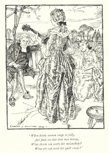 Ilustración para El vicario de Wakefield de Oliver Goldsmith de Edmund Joseph Sullivan