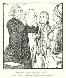 Ilustración para El vicario de Wakefield de Oliver Goldsmith de Edmund Joseph Sullivan