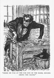 Escena de El extraño caso del Dr. Jekyll y Mr. Hyde de Robert Louis Stevenson, 1927