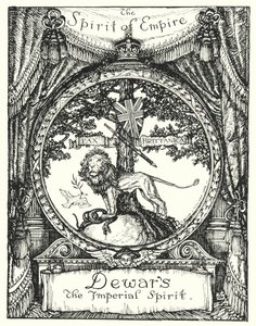 El espíritu del imperio, dibujo para un anuncio de whisky Dewar