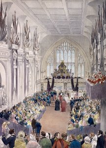 Napoleón III y la emperatriz Eugenia en Guildhall, Londres, 1855 de Edmund Morin