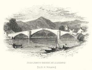 Puente de Inigo Jones en Llanrwst (grabado) de Edmund Morison (after) Wimperis