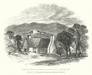 Casa de Myddelton en Galch-Hill, Denbigh (grabado)