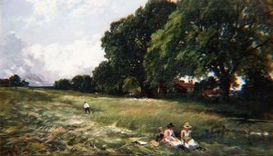 Campo de heno en Danbury, Essex de Edmund Morison Wimperis